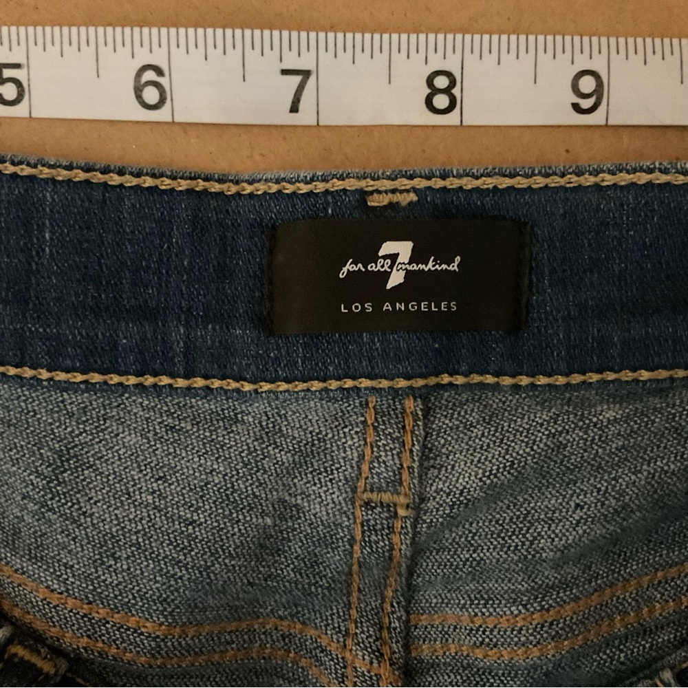 7 For All Mankind Roll Cuff Jeans Shorts 27 - Picture 9 of 11